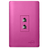 Conjunto Jack Duplo RJ11 Telefone 4x2 - Novara Especiais Rosa Fosco